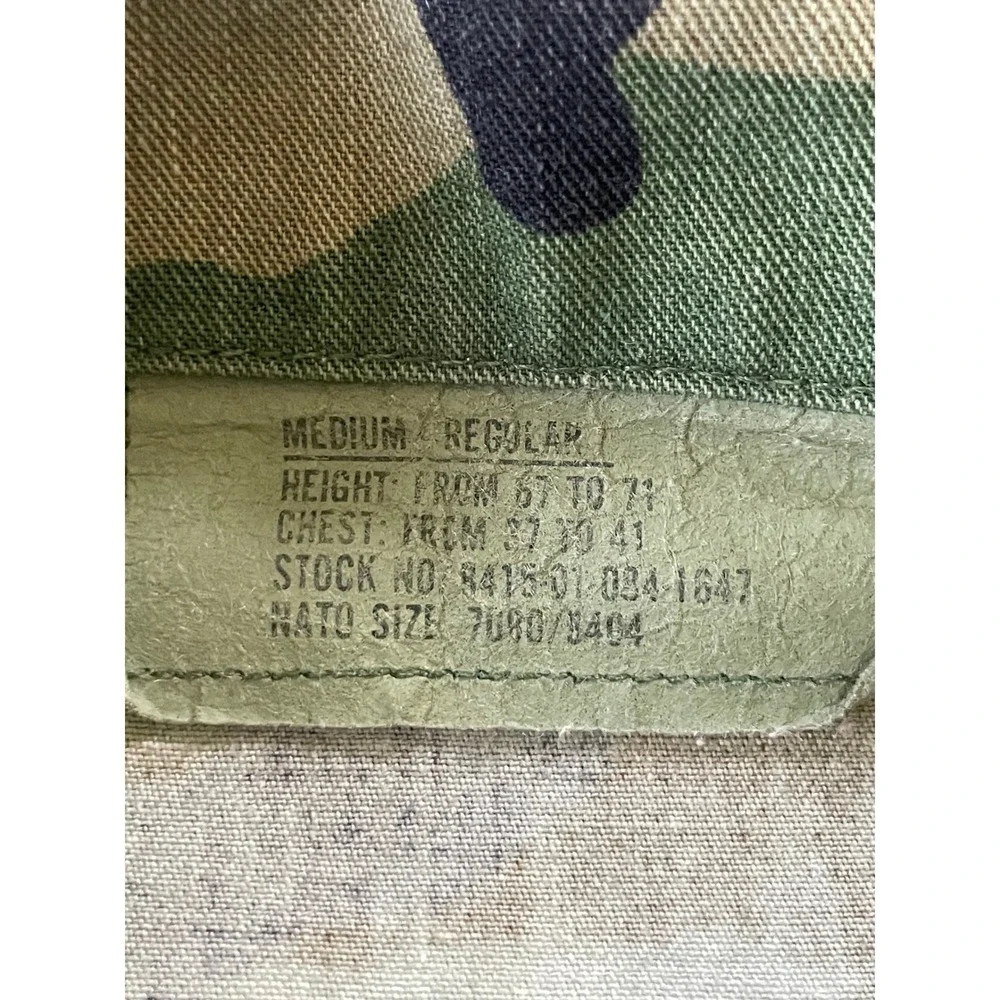 Military Mens Combat Coat Medium Regular Green Woodland Camouflage Field Jacket - Picture 2 of 16